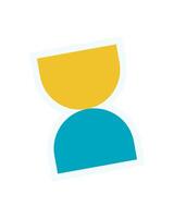 Bold abstract shape sticker. Modern icon with a flat shape. This geometric element reflects brutalism and y2k styles, making it perfect for contemporary graphic projects and artistic designs. vector