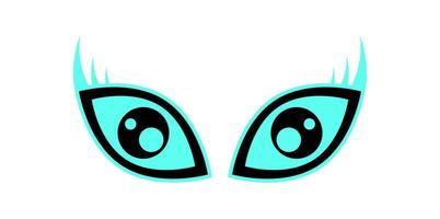 Y2K abstract eyes Shape. Modern symbol of fun character. Retro design element, flat aesthetic, trendy usage in streetwear and decoration. vector