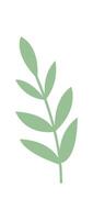 Stylized leaf symbol in flat design showcases organic beauty. Simple plant icon highlights beauty in nature. This graphic element fits perfectly concepts related to decoration, aesthetics, and vector