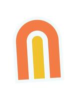 Brutalist geometric shape sticker. Modern abstract form with bold colors. Minimal icon and element, y2k style, geometric pattern. Ideal for contemporary art, graphic projects, and design applications. vector