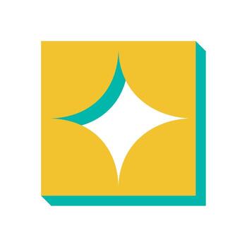 Brutalist star shape icon. Bold abstract figure with flat design. Unique geometric element creates a striking symbol, emphasizing modern brutalism and Y2K aesthetics. Ideal for contemporary graphic vector