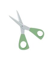 Scissors tool in hand. Cutting tool for various tasks. Icon in flat style, graphic element, potential usage crafting or design projects. vector