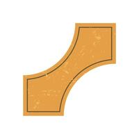 Abstract geometric shape sticker. Modern icon with grunge texture and bold figure. This brutalist element captures the essence of contemporary design, combining y2k style with graphic appeal. vector