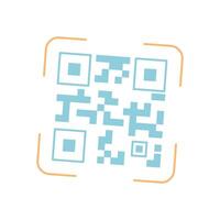 Flat QR code with unique design. Modern code suitable for scanning applications. Effective digital technology used for online marketing, ecommerce, and promotions. Perfect businesses and interactive vector