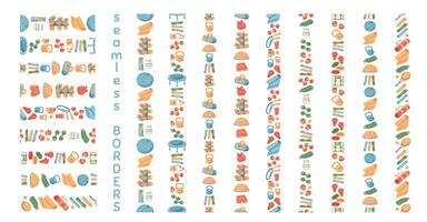 Colorful seamless borders design vector
