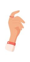 Hand holds cash. Gesture of payment with a wallet. Digital character, flat illustration, suitable for finance concepts, business materials, and economic content. vector