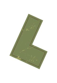 Brutalist abstract shape with grunge texture. Modern geometric figure serves as a bold icon. Unique element, flat design, ideal for contemporary projects or as a stylish graphic symbol. vector