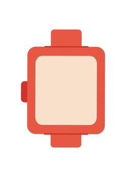 Stylized smart watch with flat design. Smart device features a touchscreen and application functionalities. This sleek watch represents technology innovation, usability, and cool aesthetics, ideal vector