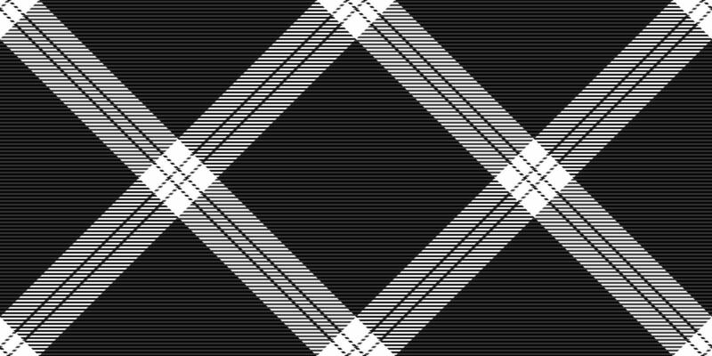 Sleek black and white plaid pattern. Geometric design with intersecting lines creates a modern, stylish texture ideal for fashion, textiles, or web backgrounds.