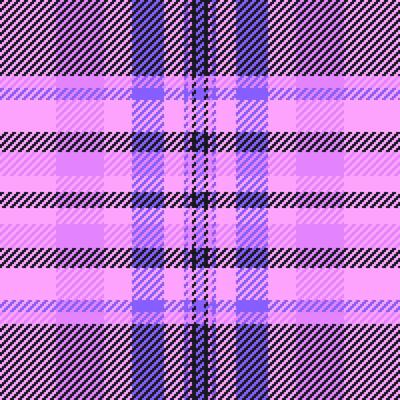 Vibrant plaid pattern in pink, lavender, and black. Ideal for backgrounds, textiles, or digital design. Evokes comfort, style, and a retro aesthetic.