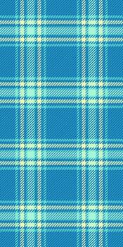 Material seamless texture background, path pattern fabric tartan. Blue check textile plaid in cyan and teal colors. vector