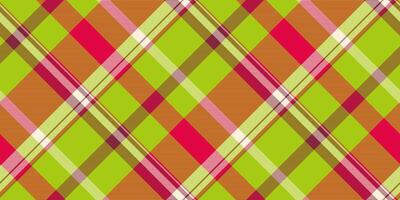 Dog tooth plaid pattern textile, goose seamless background . Famous texture fabric tartan check in red and lime colors. vector
