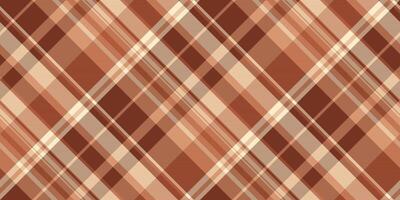 Warm plaid pattern in brown and beige. Classic tartan design. Ideal for backgrounds, textures, textiles, or autumnal themes. Versatile timeless. vector