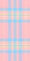 Soft pastel plaid pattern in pink, blue, and peach. Ideal for backgrounds, textiles, or fashion design projects. Sweet and subtle, this repeating texture evokes feelings of calm and serenity. vector