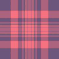 Geometric fabric pattern. Seamless pink and violet plaid texture. Textile background, great for fashion, backdrops, or wrapping paper design. vector