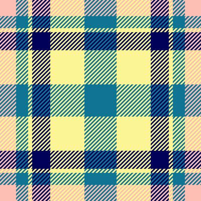 Vibrant pastel plaid pattern. Seamless textile design featuring teal, navy, pale yellow, and pink hues. Ideal for fashion, home decor, or website backgrounds.
