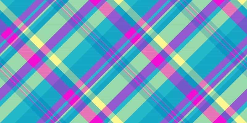Vibrant plaid pattern with intersecting stripes. Playful and modern, excellent for backgrounds, textiles, or creative projects needing a colorful, dynamic texture.