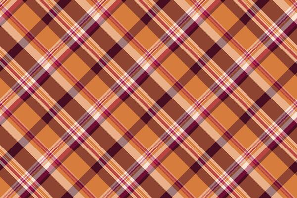 French check background tartan, couch fabric plaid texture. Individuality textile seamless pattern in orange and red colors.