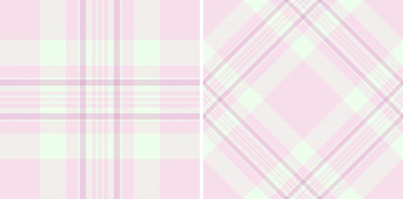 Delightful pastel pink and mint green plaid patterns, perfect for textile design, wallpaper, or packaging.
