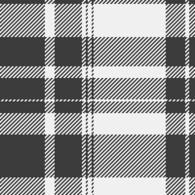 Classic black and white plaid pattern. Subtle textured weave creates visual depth. Ideal for textile design, fashion, home decor, and website backgrounds.