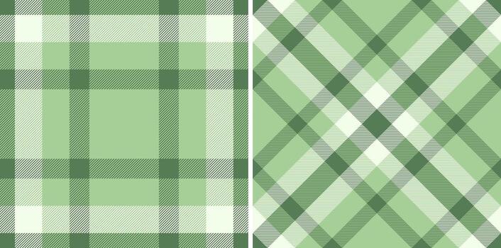 Two refreshing pastel green plaid patterns. Perfect for textile design, fabric prints, website backgrounds, or springsummer themed projects. vector
