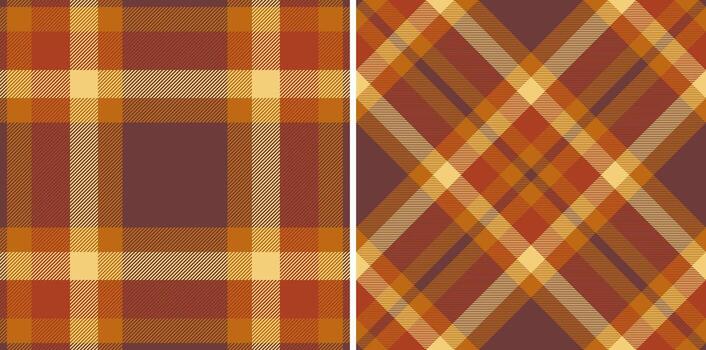 Classic plaid patterns with a warm autumn palette. Seamless checks, great for textile design, backgrounds or adding a rustic touch. Versatile fall textures. vector