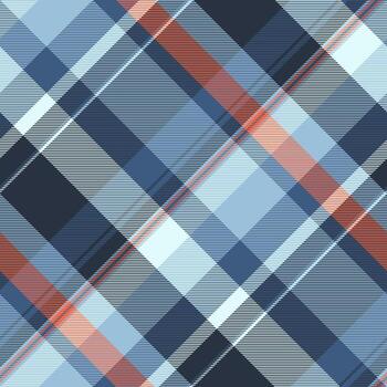 Abstract diagonal plaid pattern in cool blues and coral. Stylish geometric texture ideal for textile design, fashion, website backgrounds, or any project needing a modern, sophisticated feel. vector