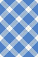 Abstract plaid pattern, dog tooth seamless background fabric. Sketch check texture textile tartan in blue and white colors. vector