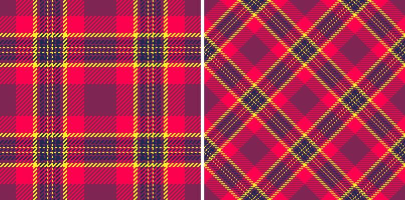 Vibrant red and yellow plaid patterns, perfect for textile design, fashion, or website backgrounds.