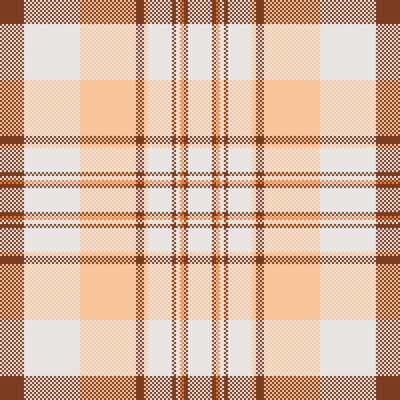 Classic pixelated tartan pattern in warm hues. Versatile background for web design, textiles, or abstract art. Evokes retro, vintage, and cozy textures.