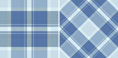 Elegant duo of seamless pastel blue plaid patterns. Perfect for textile design, fashion, home decor, or website backgrounds. vector