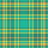 Vibrant teal, yellow, and orange plaid pattern. Perfect for textile design, fashion, website backgrounds, or scrapbooking. This cheerful and energetic design evokes feelings of summer and optimism. vector