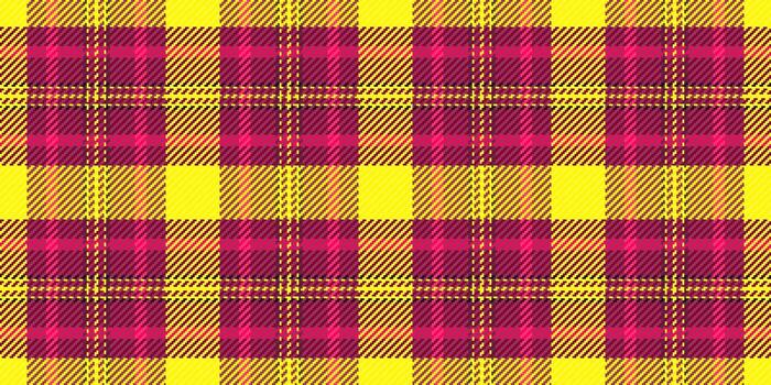 Vibrant yellow and fuchsia plaid pattern. Perfect for textile design, fashion, website backgrounds, or any project needing bold geometric texture. vector
