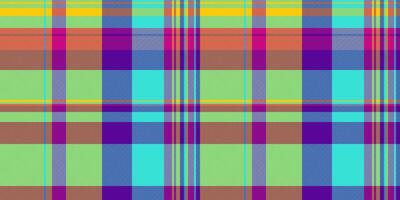 Vibrant, multicolored plaid pattern. Perfect for textile design, web backgrounds, or fashion projects. This cheerful, geometric texture evokes feelings of energy and optimism. vector