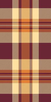 Preppy seamless texture plaid, styled fabric pattern. Site textile tartan background check in red and amber colors. vector