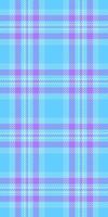 Repeat seamless check, 1940s background pattern plaid. Creative textile fabric texture tartan in cyan and violet colors. vector