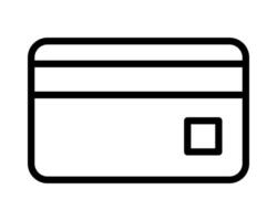 Simple and clean line art illustration of a generic credit card. Perfect for representing online payments, finance, banking, or ecommerce concepts. Adaptable to any design. vector