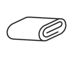 Minimalist line art illustration of folded fabric, towel or cloth. Concept for textile industry, home decor, hygiene, or cleaning services. Use in graphic design, icons. vector