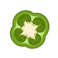 Sweet green bell pepper isolated on white background. Bell pepper in Cartoon style. vector