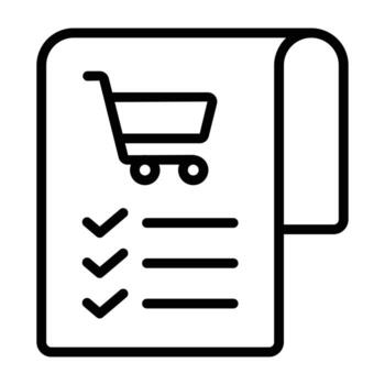 Simple Shopping List outline icon. The icon can be used for websites, print templates, presentation templates, illustrations, etc vector