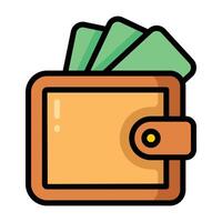 wallet with cash illustration vector
