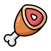 Illustration of a meat leg vector