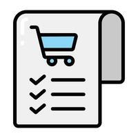 Shopping list with checklist icon vector