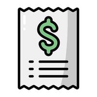Simple Receipt colorful icon. The icon can be used for websites, print templates, presentation templates, illustrations, etc vector