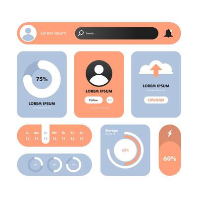 Dark Mode UI Dashboard Elements with Elegant Minimal Design