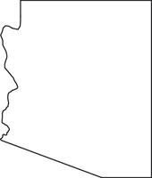 Outline map of the state of Arizona in the USA vector