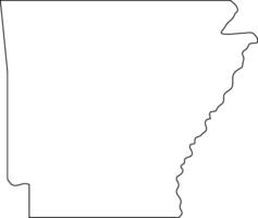 Outline map of the state of Arkansas in the USA vector