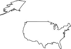 Outline map of the United States of America vector