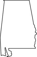 Outline map of the state of Alabama in the USA vector