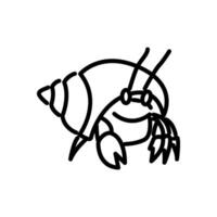 Side view hermit crab icon vector